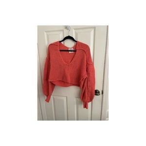 Free people chunky sweater. Cropped but oversized